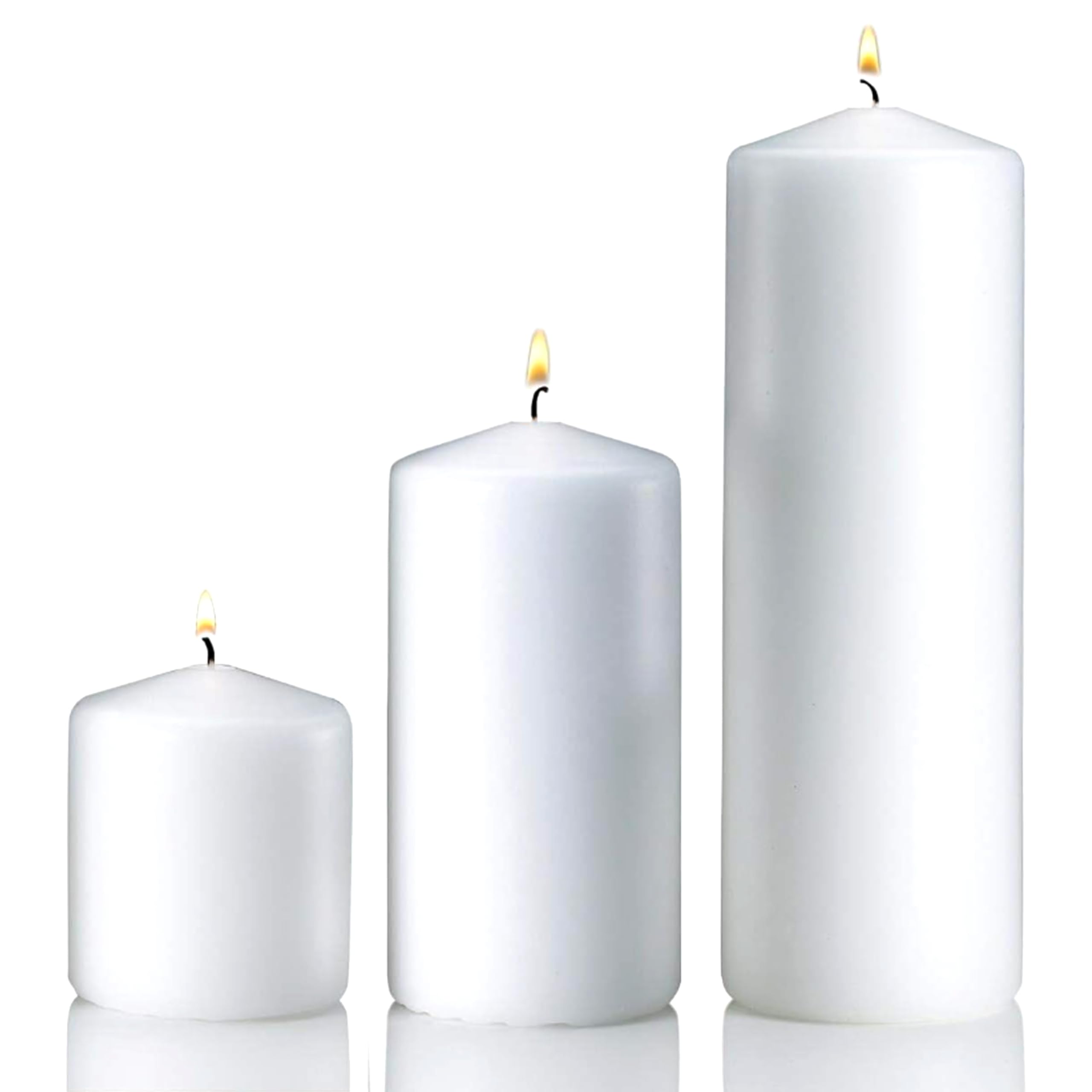 Vanilla Pillar Candles Set of 3 - Dripless Unscented - 3x3, 3x6 & 3x9 Decorative Candles for Home Decor & Table Centerpieces, PARNOO