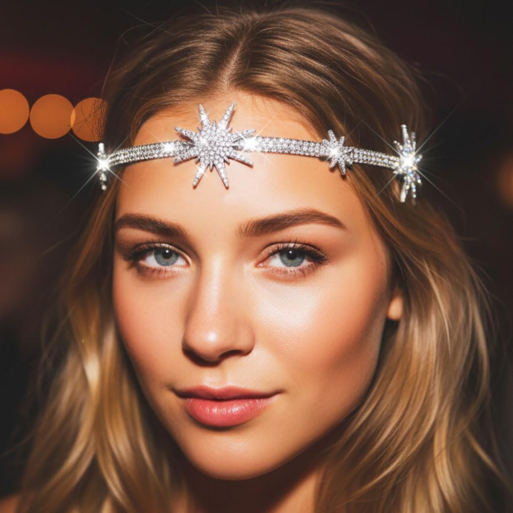 White Handmade Rhinestone Bling Sparkle Statement
Festival Coachella Headband Accessories | Black Handmade Rhinestone Bling Sparkle  main image 2