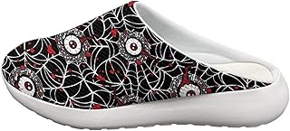 Rnyleeg Womens Garden Shoes,Halloween Rubber Shoes Outdoor for Lawn Care, Gardening and Yard Work,Outdoor Beach Pool Exercise Walking Shoes Slip on Shoes Black