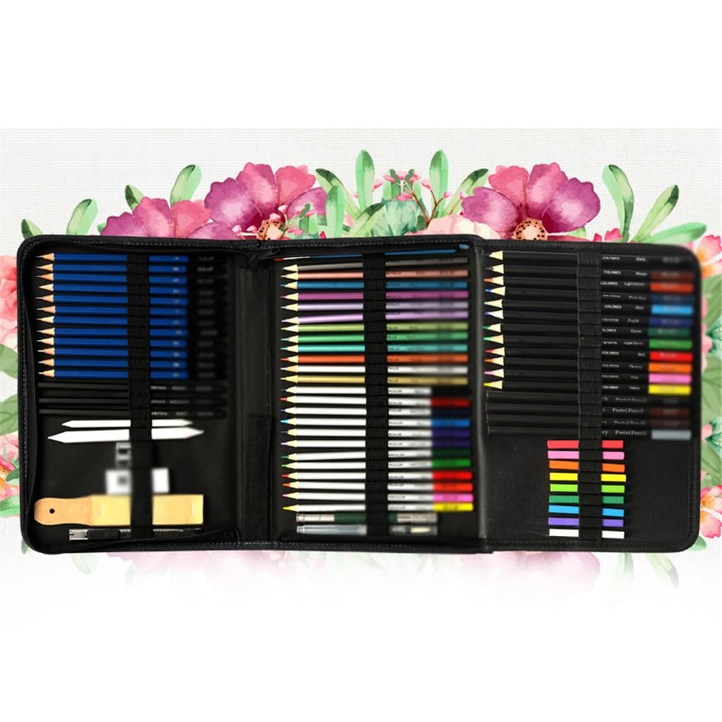 Amazon.co.jp: GDDZA 74ピース スケッチメタリック水溶性色鉛筆セット