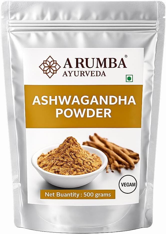 Ashwagandha Churna Powder 500 grams, Made with 100% Natural Ashwagandha Root, Withania Somnifera, Indian Ginseng For Stress Relief, Overall wellness support