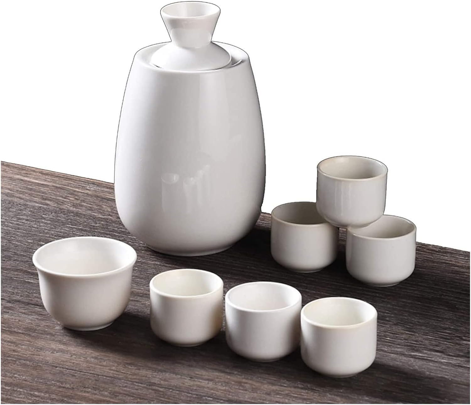 Ensemble de pots à saké en céramique RWRAPS avec tasse et chauffe-plat