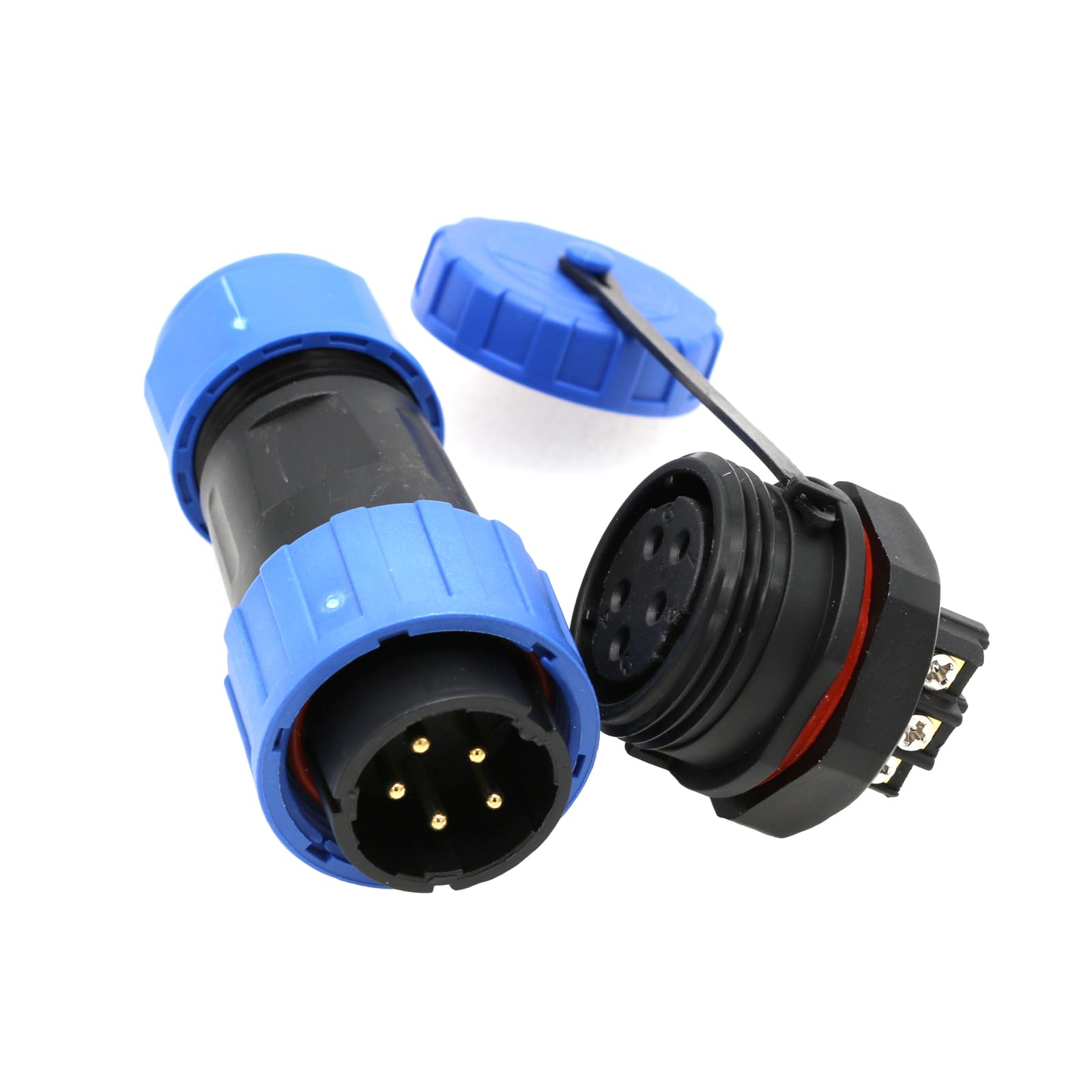 ZBLZGP TY20 5 Pin Waterproof Connector for Aviation, Male, Female, Cable Connector, Female, Solderless, Panel Mount, Cable Connector for Boat, Surfboard, Power, 10A