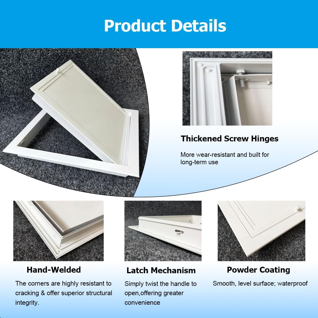 Pannello di accesso for cartongesso, porte di accesso alle pareti idrauliche, piastra copertura dello sportello apertura, pannello della porta del vano servizio(16x17in/41x43cm)