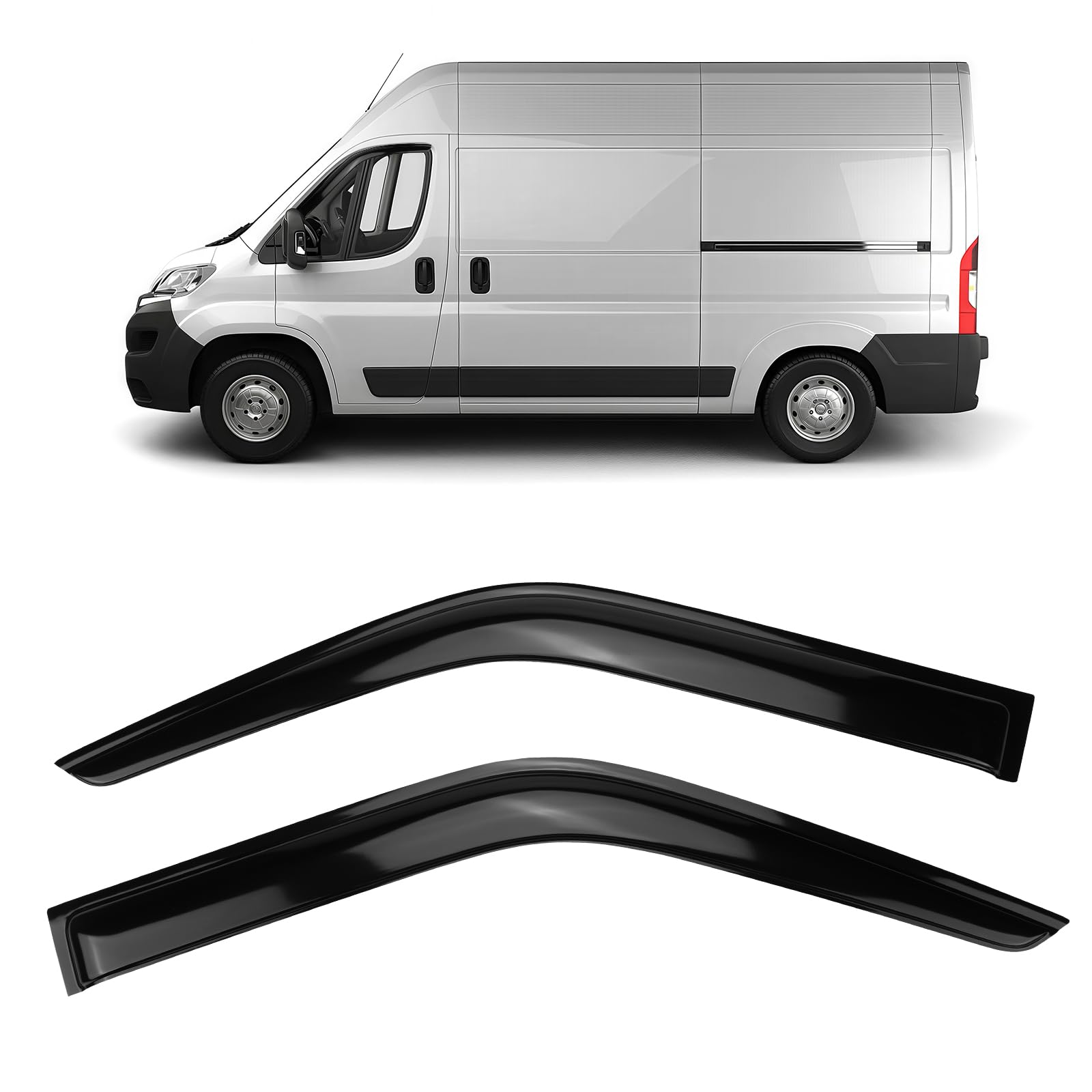 Deflectores de Aire para Coche Compatibles con 2006-2024 F-IAT Ducato, 2PCS Deflectores de Viento de Lluvia