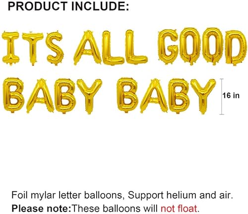 Miniatura 2 de Cartel de globos de bebé con texto en inglés "It's All Good" para baby shower, revelación de género, fiesta de cumpleaños, decoraciones de fiesta de