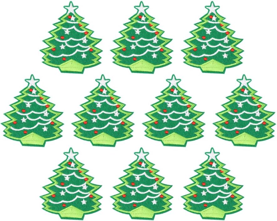 Operitacx 10pcs Christmas Applique Patches, Christmas Iron On Patches, Cute Iron On Patches for Backpack Clothes Pants Hat DIY Decoration