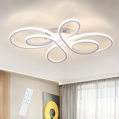 ZMH ZMH LED plafondlamp voor woonkamer Modern plafondlamp LED met afstandsbediening 65 watt Woonkamerlamp gemaakt van metaal in vorm van een vlinder