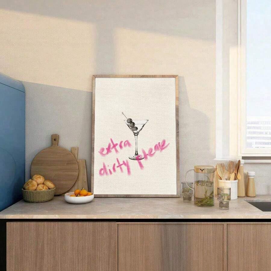 Impression sur toile cocktail Martini rose retro 50x75cm pour decoration de bar - 4
