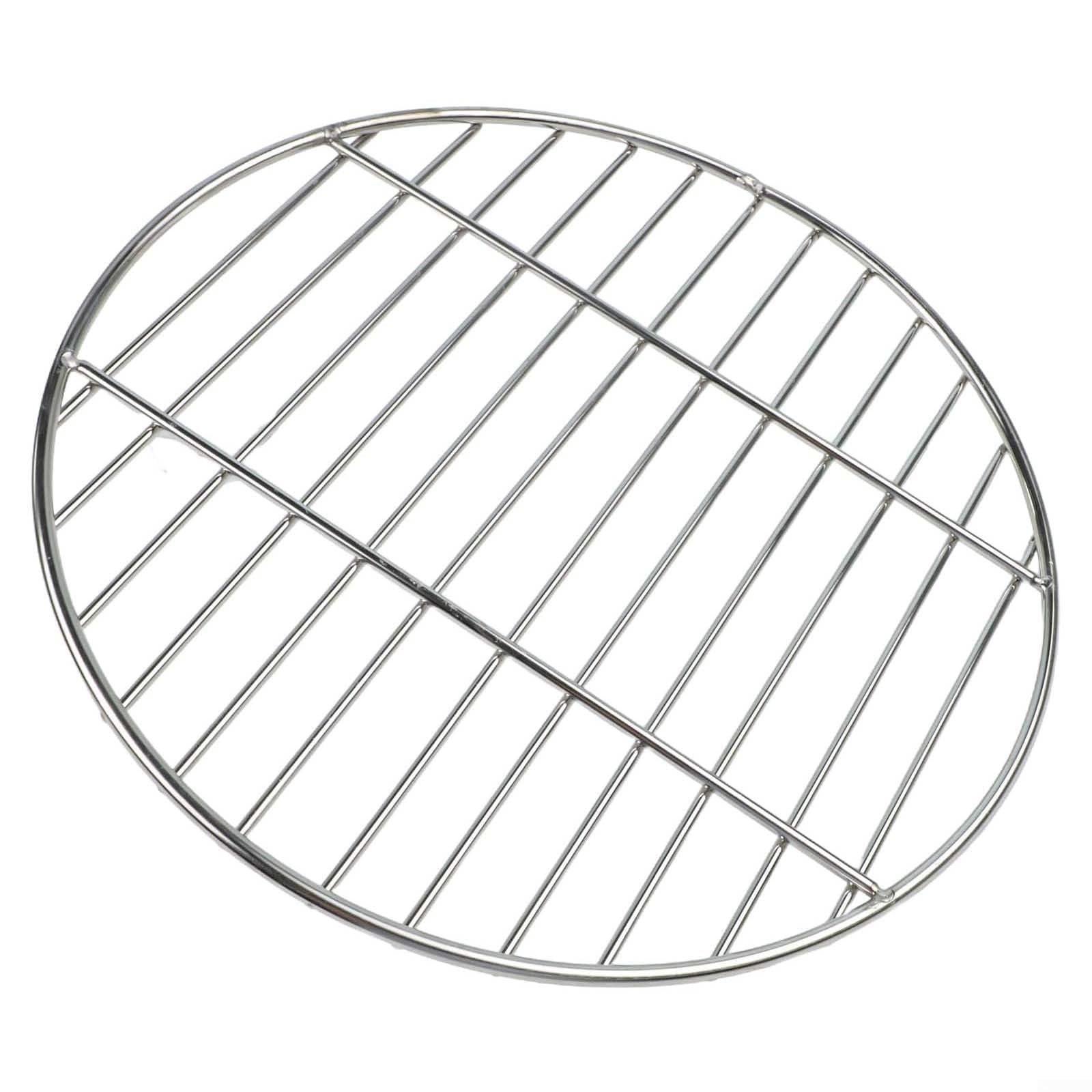 HGCOEYR BBQ Grill Mesh Net, Round Stainless Steel Grill Grate, Heavy Duty, Even Heat, For BBQ Camping, Silver, 28-38cm(33cm)