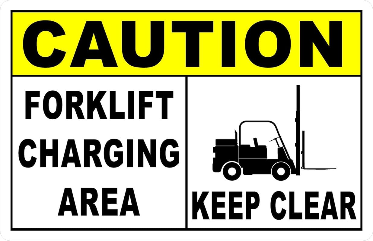 Sitrmgh Aluminum Sign Caution Forklift Charging Area Keep Clear Sign. Metal. 8X12 Inch