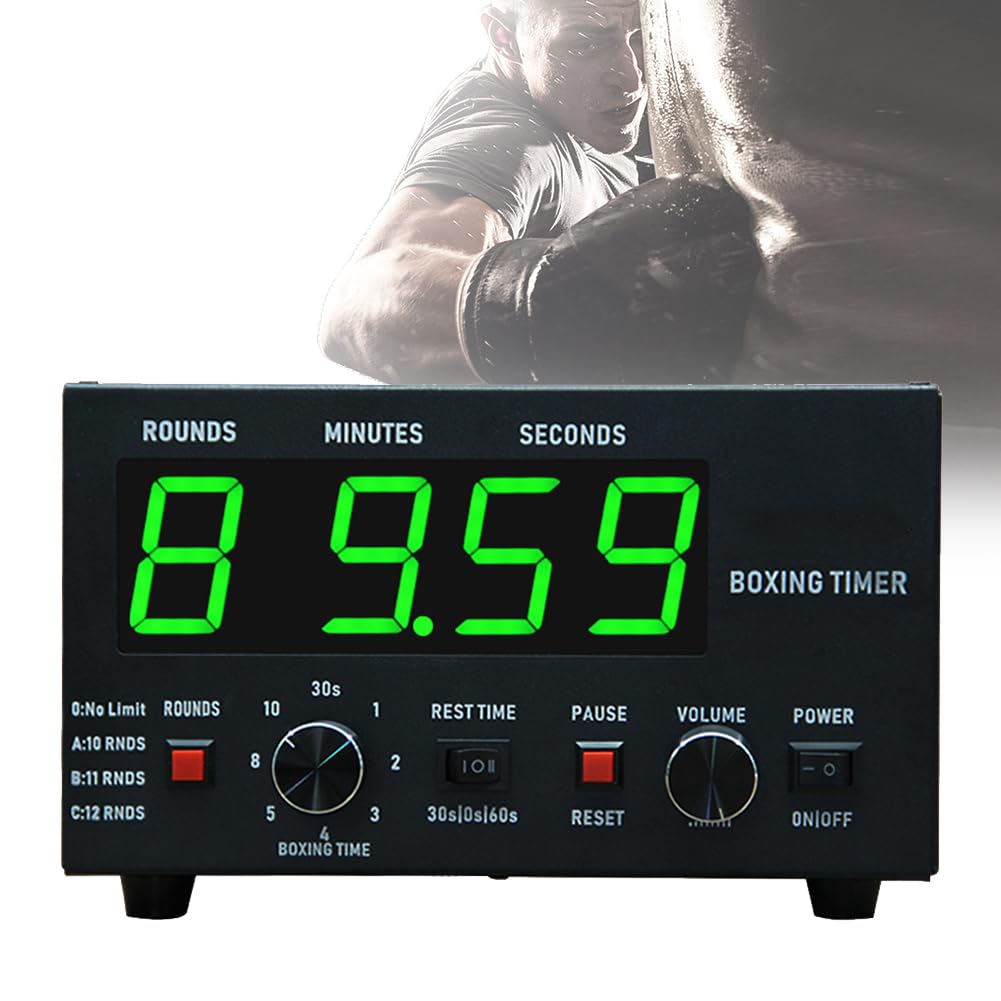 Timer a intervalli di boxe con display a LED, tempo regolabile, funzioni audio, timer tabellone segnapunti per Muay Thai, MMA e kickboxing