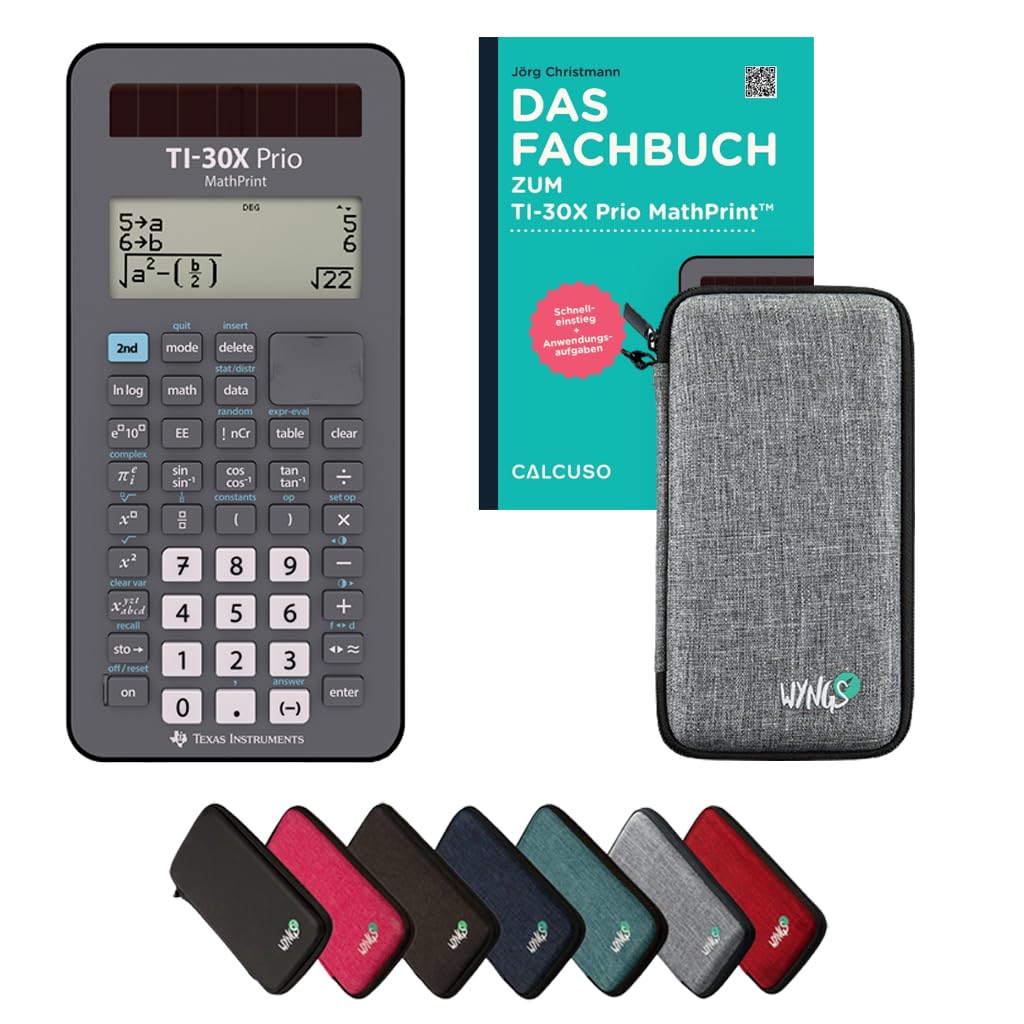 CALCUSO Paquete Estándar Gris Claro con Calculadora TI-30X Prio MathPrint (Alemán)
