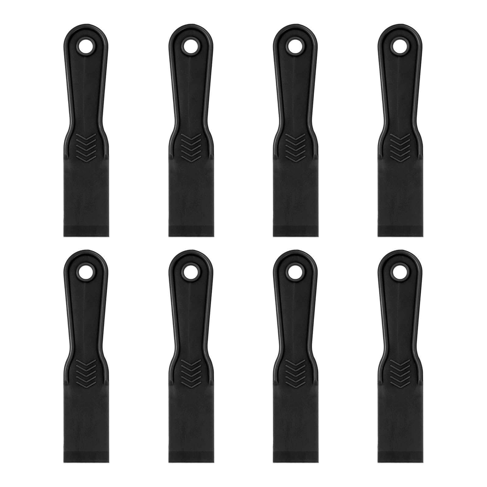sourcing map 8pcs Putty Scraper 1.5" Plastic Flexible Putty Knives Disposable Paint Spreader Cleaner Tool for Spackling, Patching Painting Repairing, Black