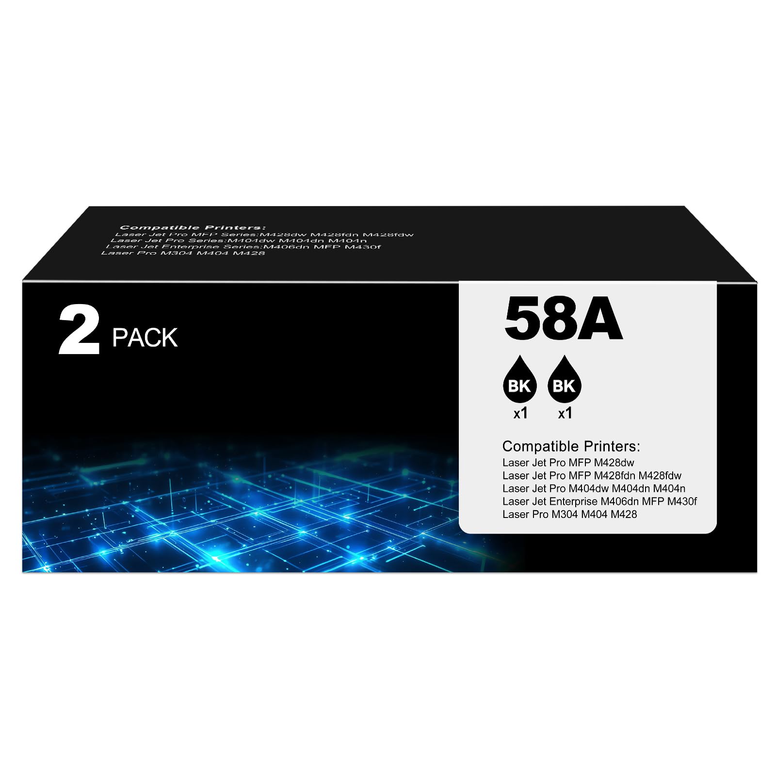 58A Toner Cartridge Black for Laser Jet Enterprise M406dn Pro M404dw, Compatible with HP 58X CF258X Toner Cartridges for HP58A CF280A Color Laser Jet Pro M404dw M404dn Enterprise M406dn MFP M428fdw