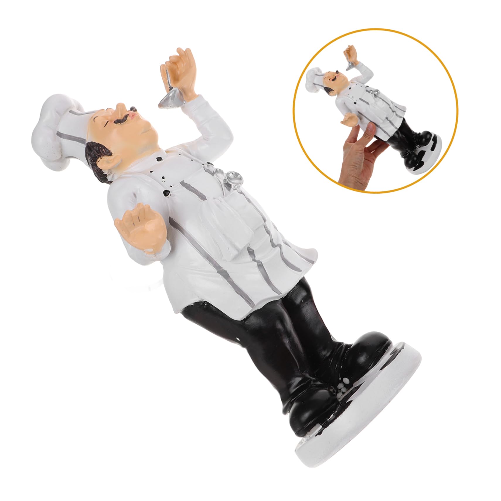 DECHOUS Ornamento dello Chef in Resina Mini Scultura per Decorazione Ristorante Bar Pasticceria Tavolo Casa Soggiorno Stile Europeo 10 Cm