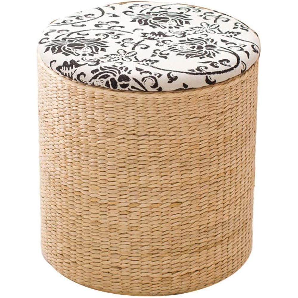 WEIZI Caja de Almacenamiento otomana de Madera Taburete de tocador de