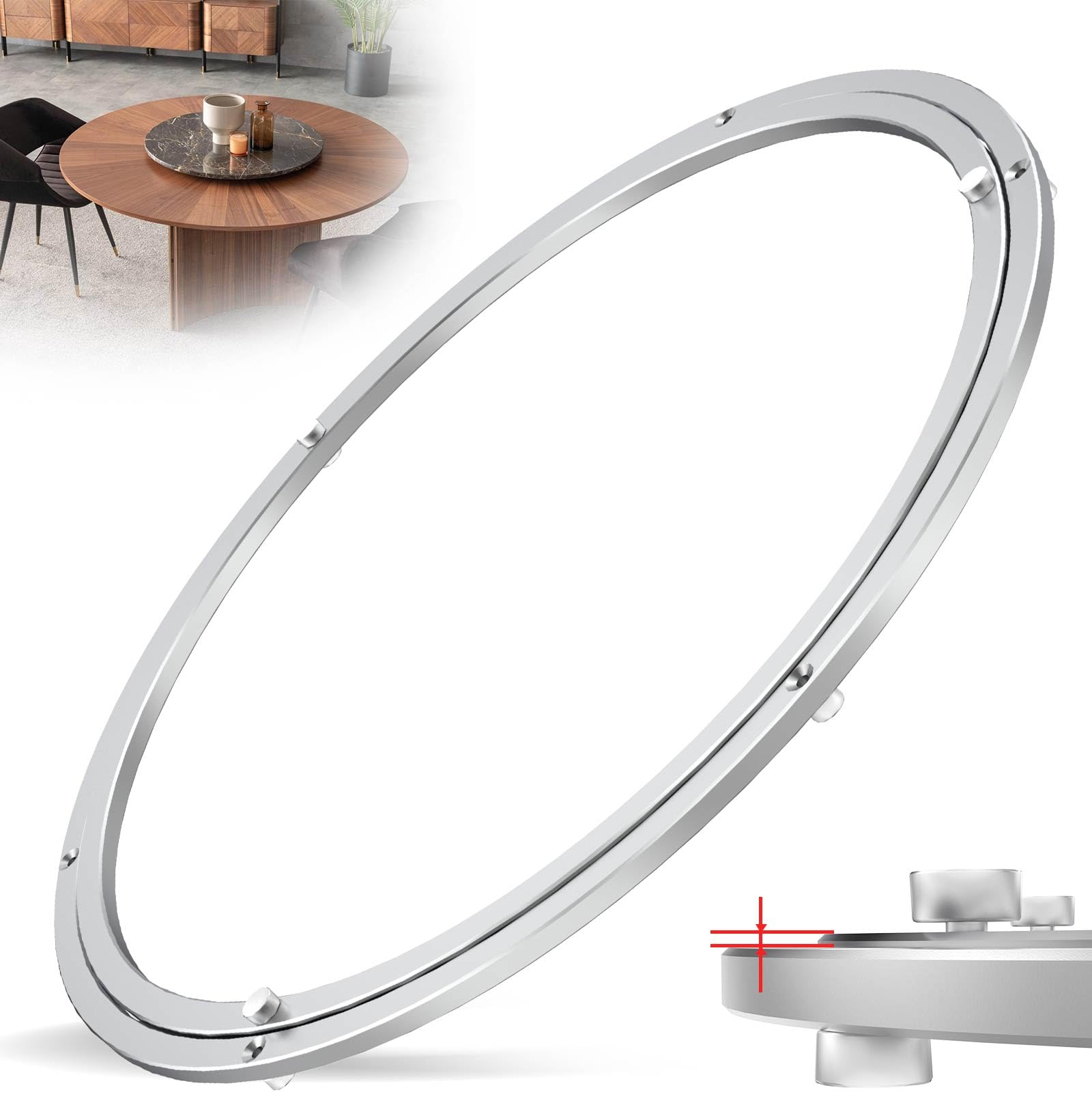 Photo 1 of Lazy Susan Hardware,20 inch Heavy Duty Lazy Susan Bearing Kit,Rotating Serving Turntable for Aluminium Alloy Turntable Bearing,Swivel Base Hardware for Dining Table,DIY,Display Stand,Workbench