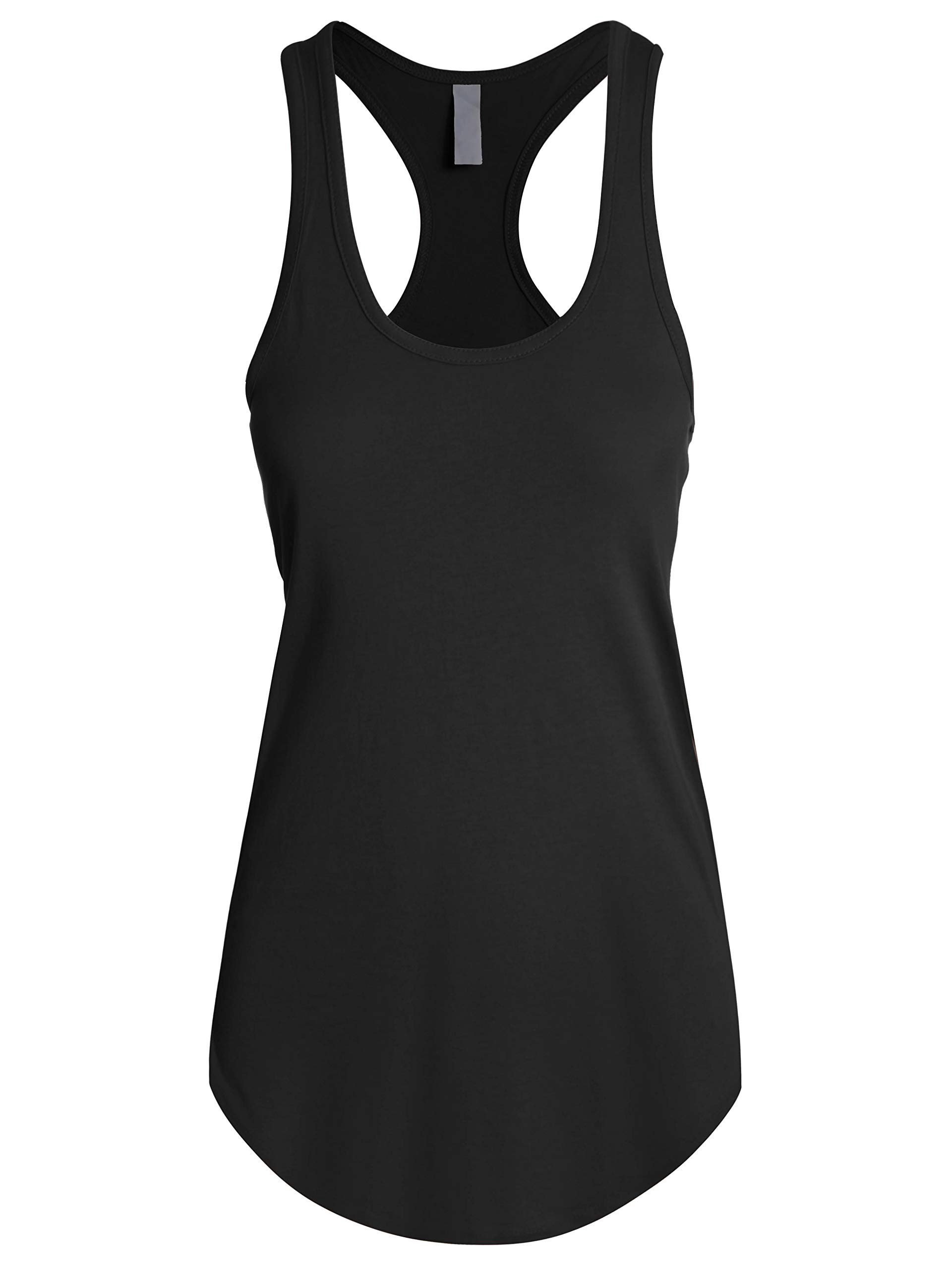 Womens Active Racerback Tank Top Soft Casual Sleeveless Workout Gym Yoga Tee Shirt Jersey (X-Large, 3hcb01_Black)