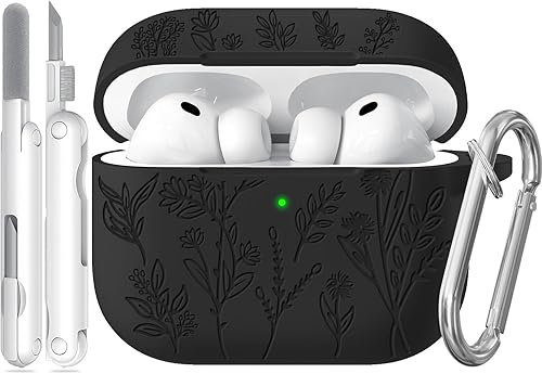 Miniatura 72 de Funda para Airpods Pro 3, Fundas con Grabado de Flores para Apple AirPods Pro de 3ª Generación 2025, Funda de Silicona Suave para Hombres y Mujeres