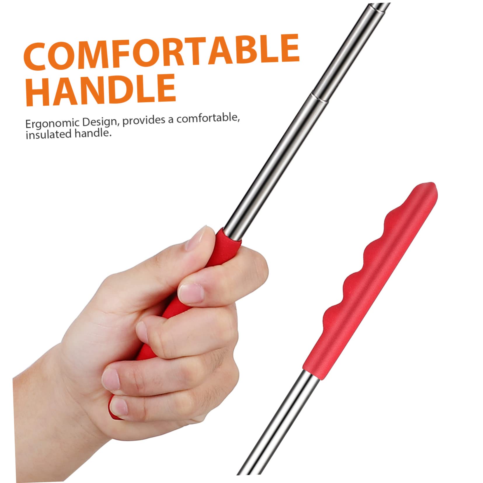 BESTonZON 12pcs Telescoping Stainless Steel Bbq Forks with Handles for Camping Roasting Hot Dogs Marshmallows and Vegetables Portable Heat Resistant for Picnics and Family Gatherings