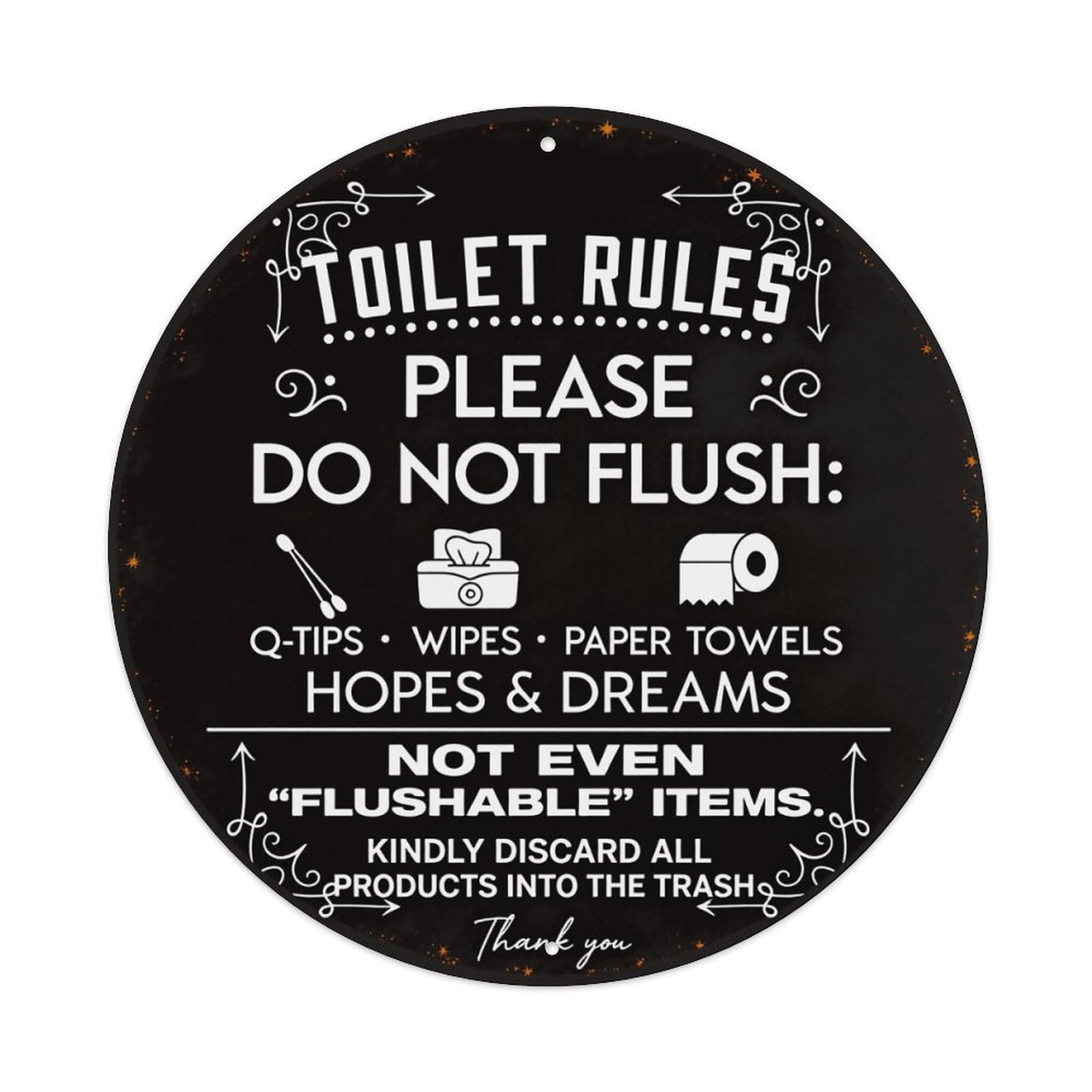 Toilet Rules Please Do Not Flush Tin Sign Vintage Style Home Bar Garden Wall Plaque Decor Metal Poster 8x12 Inch