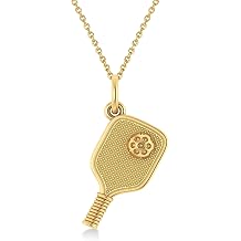 14k Gold Allurez Large Pickleball Paddle Pendant Necklace