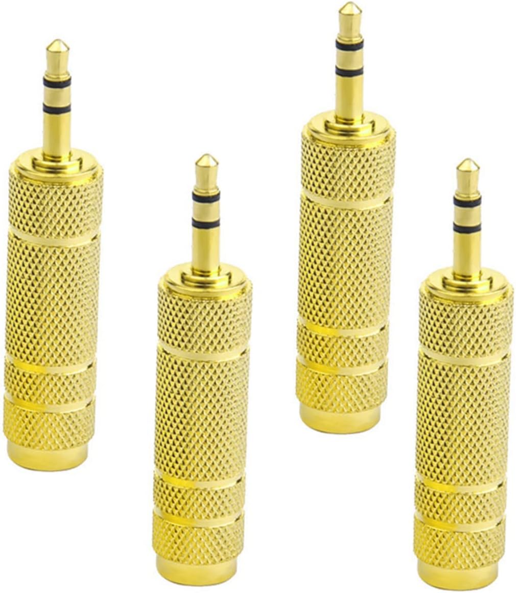 SEWACC 4pcs Zinc Alloy Audio Adapter Male to Female Converter for Guitar Microphone Headphone Compatible with Amplifiers Mixers and Audio Interfaces