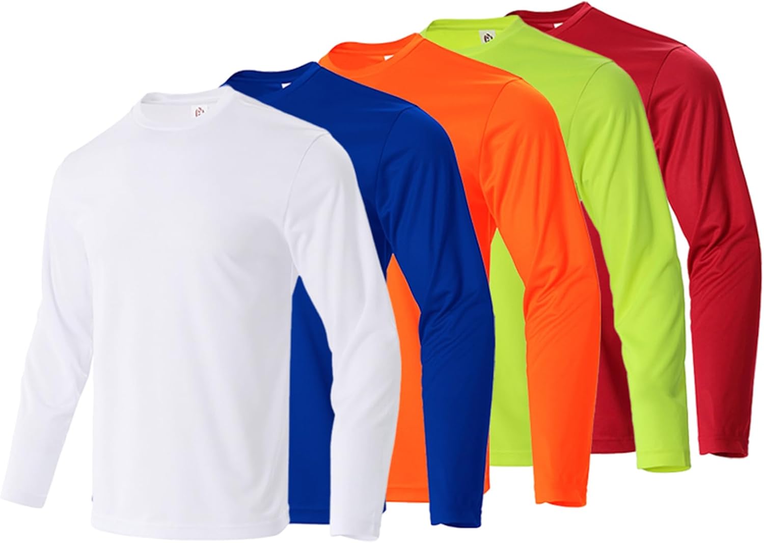 Mens Long Sleeve Shirts Quick Dry Crew Neck Sun Protection Gym Workout Athletic T-Shirt