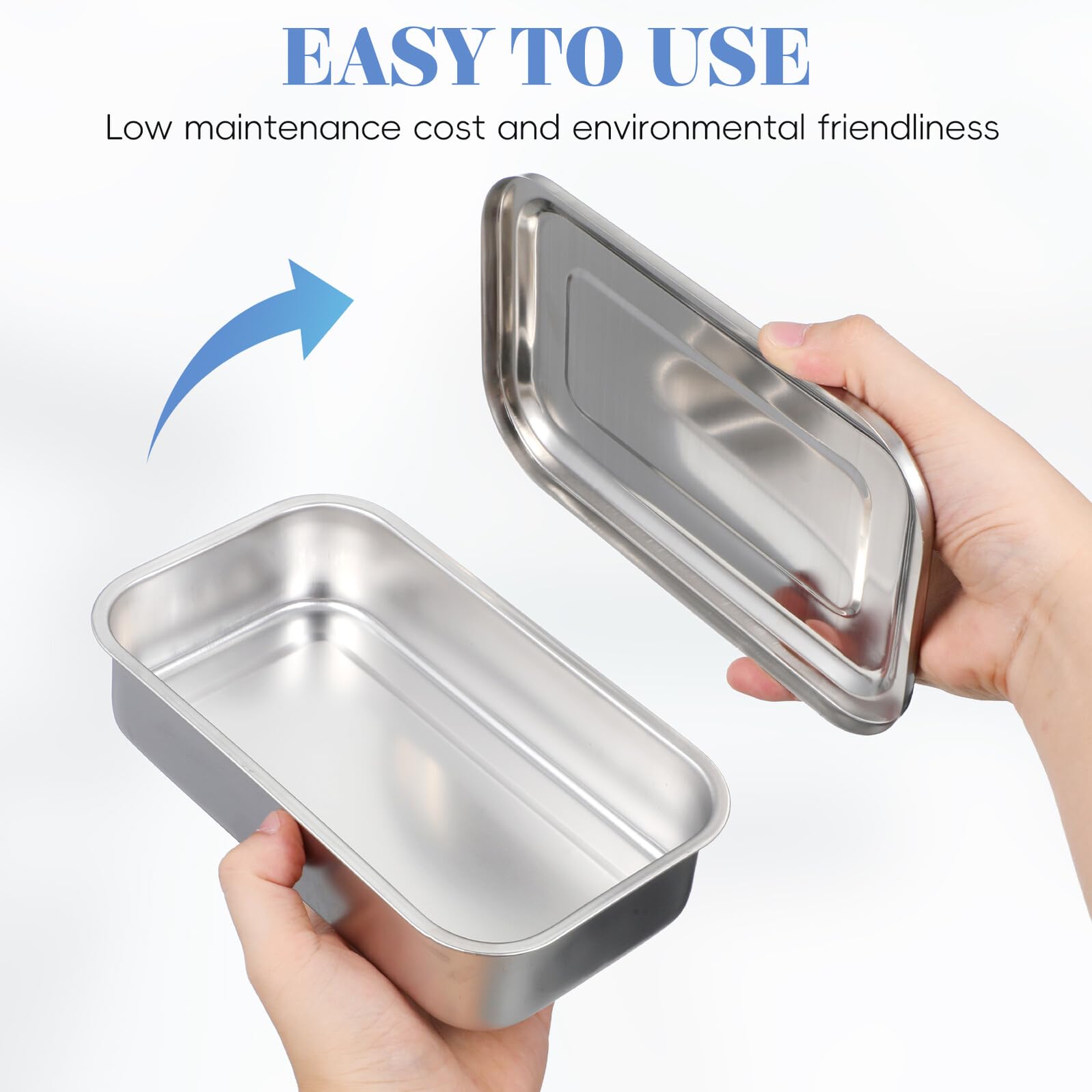 Ciieeo 4 Pièces Plateau Inox avec Couvercle Bac Multifonction pour Instruments Oraux Plateau et Facile à Stériliser Rangement Sécurisé pour Usage et Esthétique