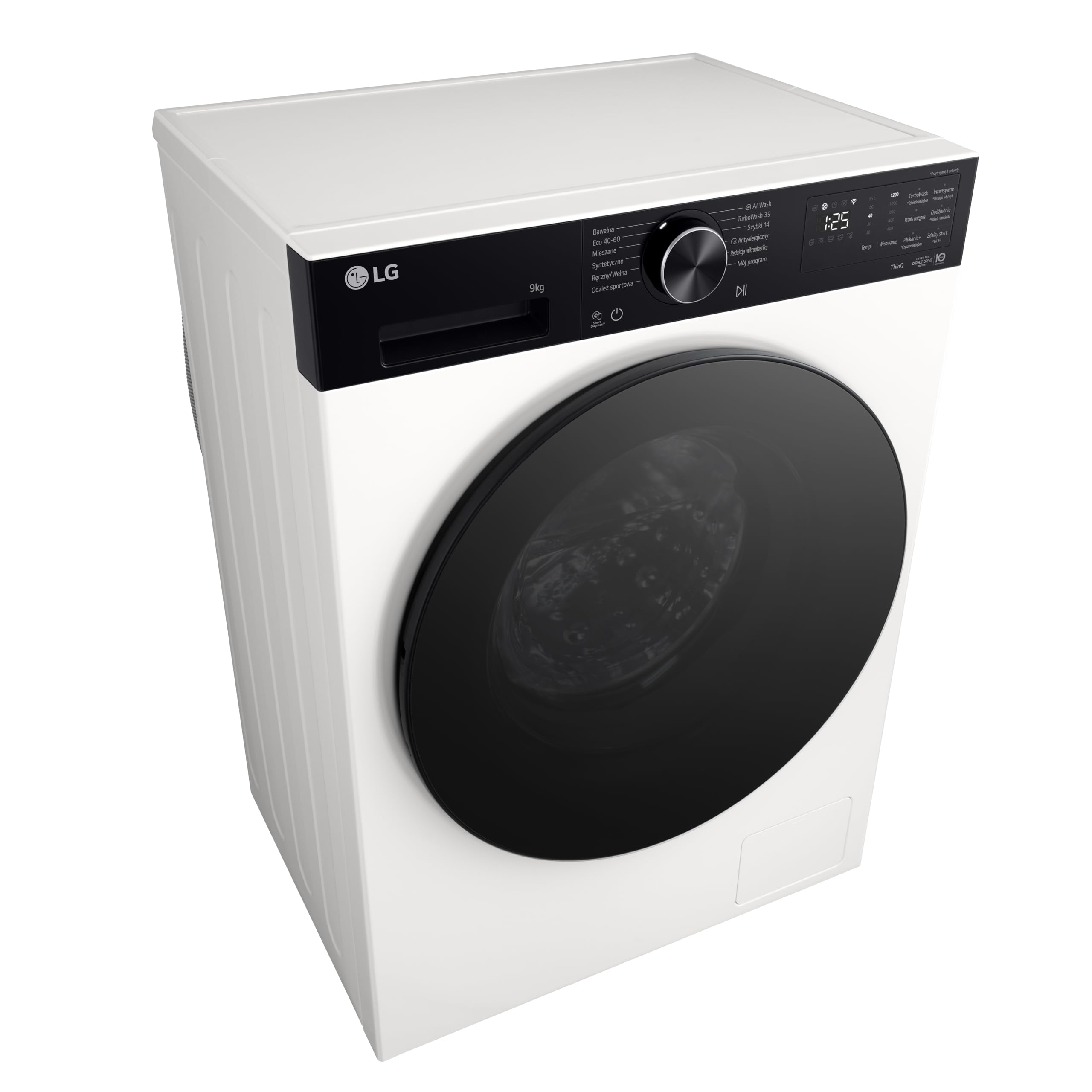 LG F2NX50S9THB Lavatrice Slim 9 kg Next AI DD, Classe A -30%, 1200 Giri, Programma AI Wash con Intelligenza Artificiale, Wi-Fi, Allergy Care, TurboWash 360, Direct Drive, Serie X5, White Black Pannel