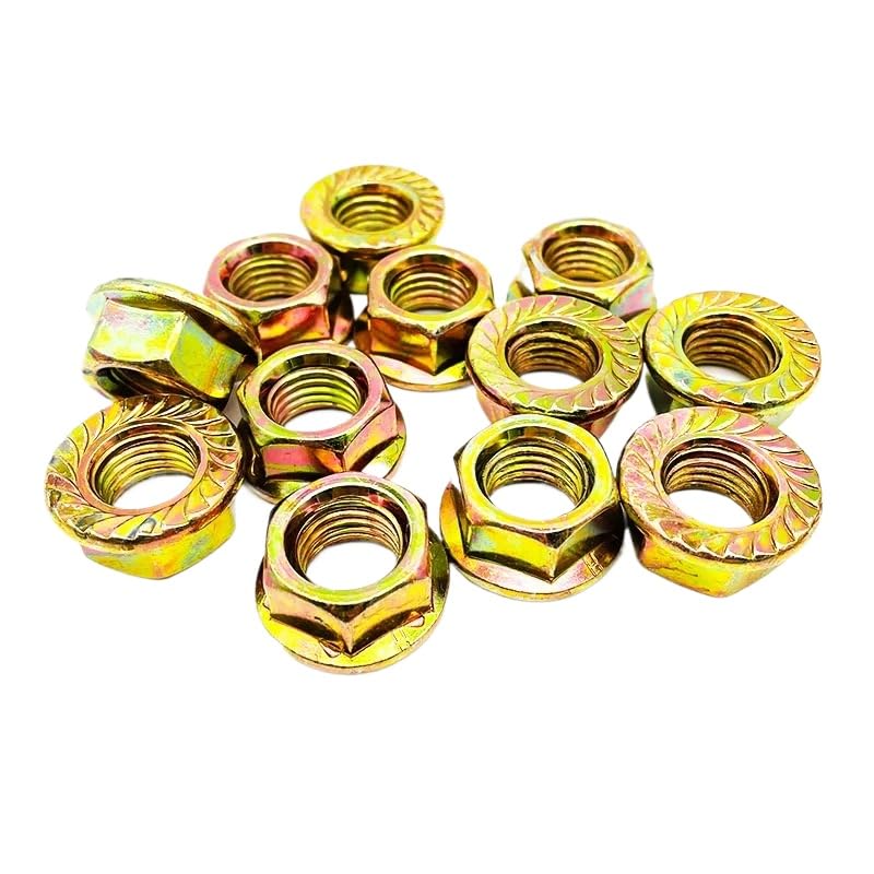 Color Zinc Steel Hex Flange Nuts Serrated Lock Nut M6 M8 M10 M12 M14 M16 M18 M20 (100,M8)