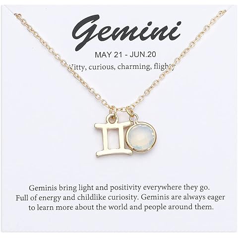 TGOLM 14k Gold Plated Zodiac Birthstone Crystal Pendant Necklace, Horoscope Sign Charm Necklace for Women Birthday Gift