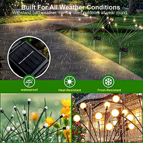 Image of TYUWGMS Solar Firefly Lights, Solar Outdoor Lights Garden Lights Outdoor Waterproof, Firefly Lights Solar Outdoor, Starburst Swaying Garden Lights for Path Fence, Swaying When Wind Blows (8 Pack)