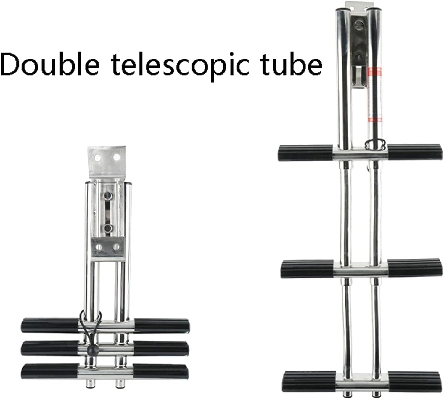 TREPPE - Escalera Telescópica de Acero Inoxidable para Barcos, 3 Escalones, para Piscina de Yates