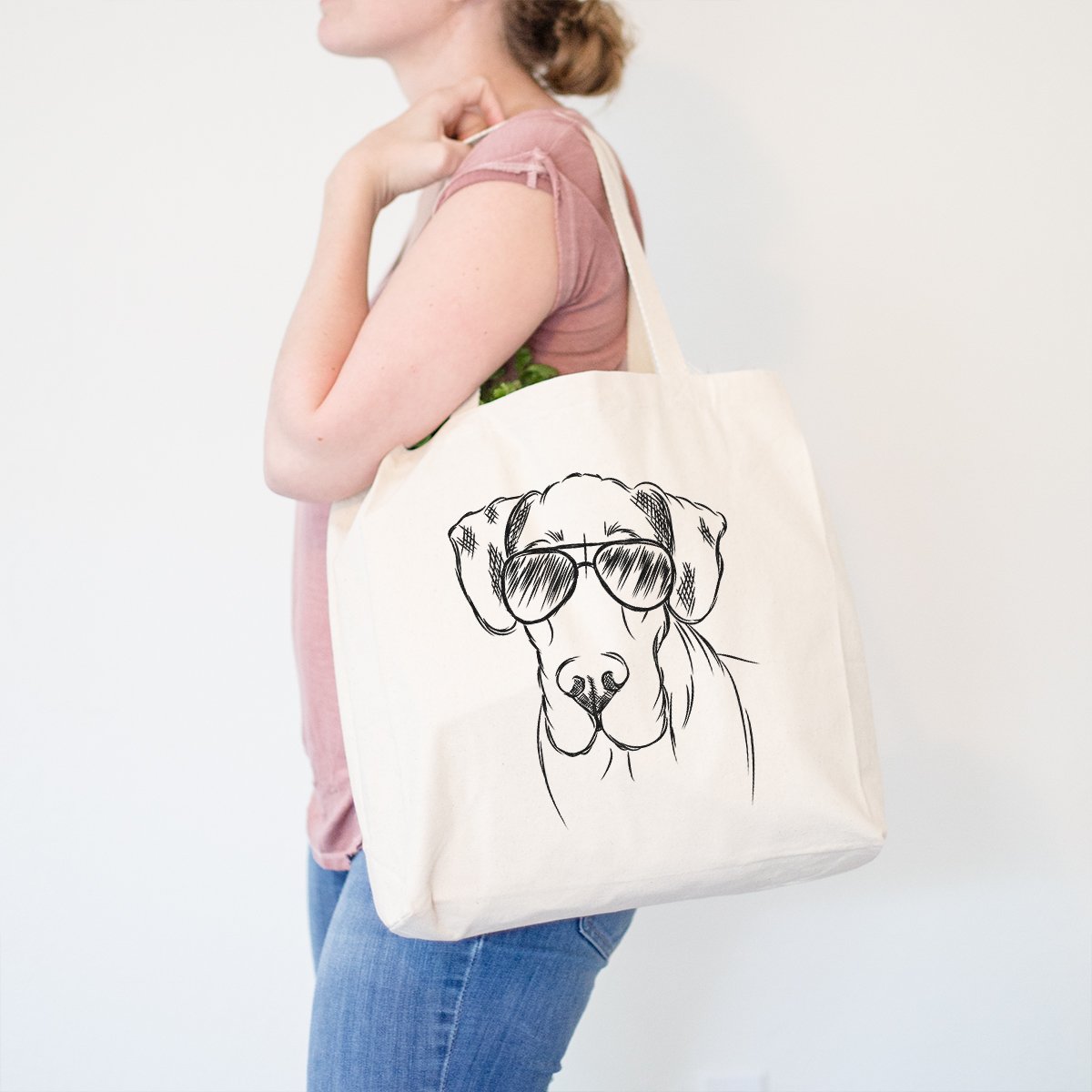 Titus The Great Dane wytrzymała 100% bawełna płótno tote zakupy wielokrotnego użytku torba na zakupy 14,75 x 14,75 x 5