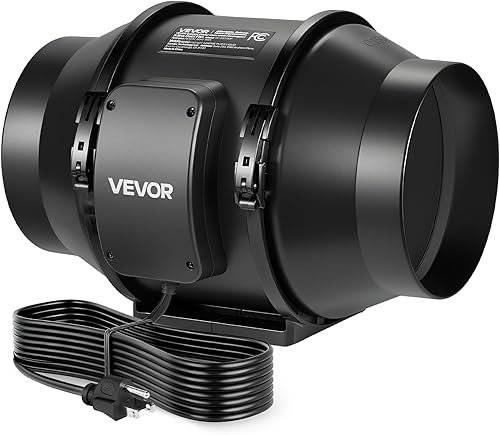 Miniatura 12 de VEVOR Ventilador de conducto en línea, de 6 pulgadas 400 CFM con controlador de velocidad variable, ventilador de escape de ventilación silencioso