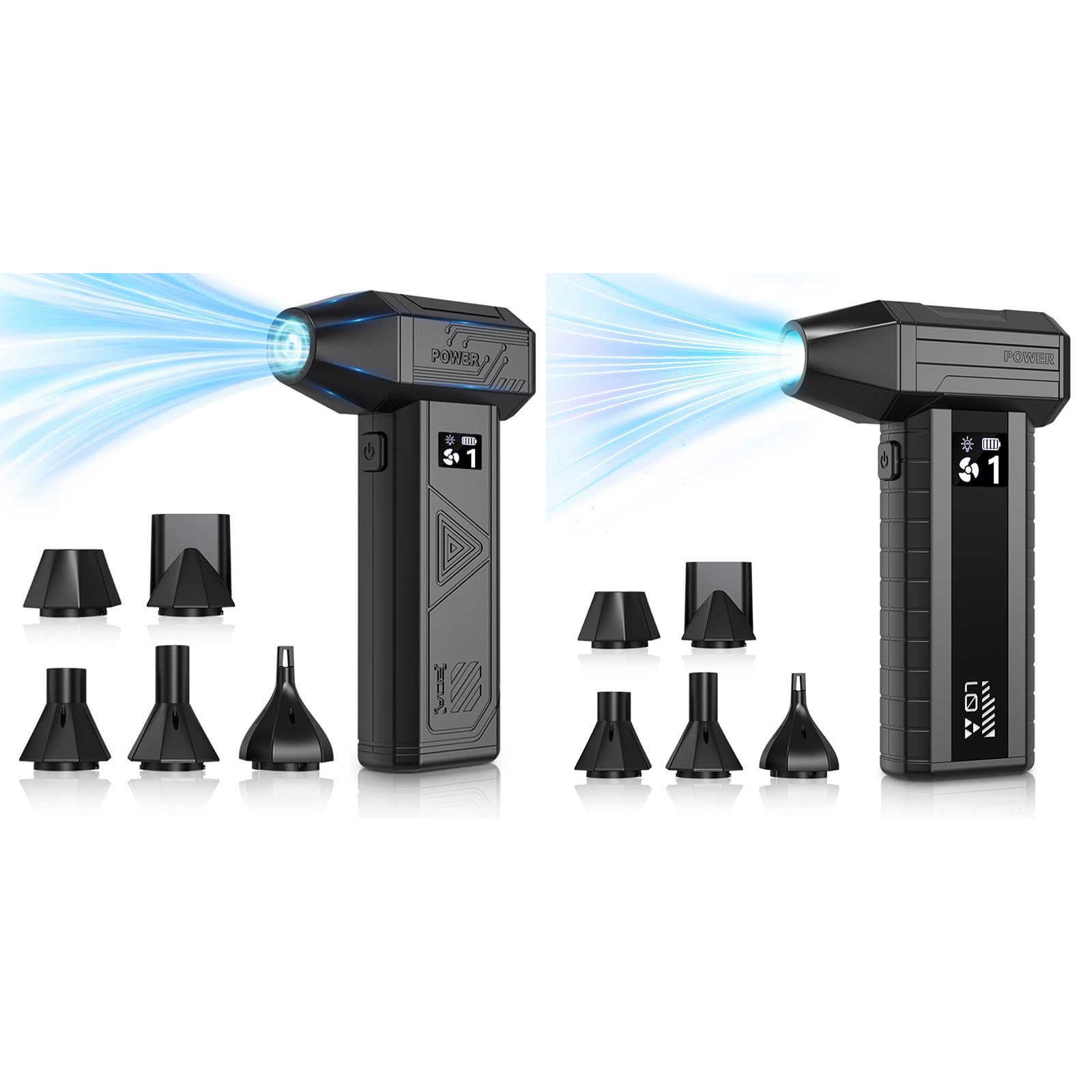 Spolverino elettrico ricaricabile USB da 130000 giri/min con batteria da 8000 mAh e turbine ad alta potenza per una forte pulizia del computer