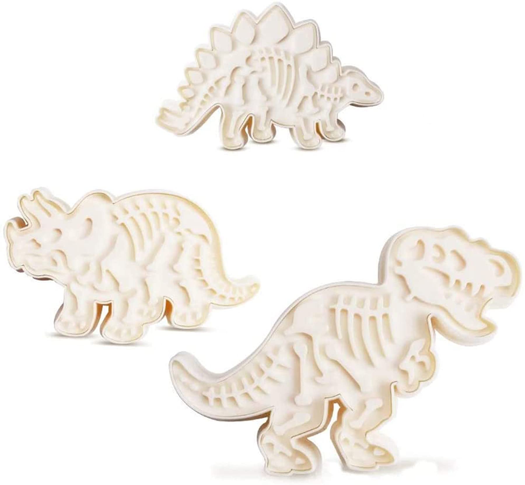 ELECDON Dinosaur Cookie Cutters, Lovely Jurassic Park, Dinosaur Fossil Seal, 6 PCS Dinosaur Cookie Cutter Moulds for DIY, Kitchen, Baking, Cake, Kids Animal Themed Birthday Party