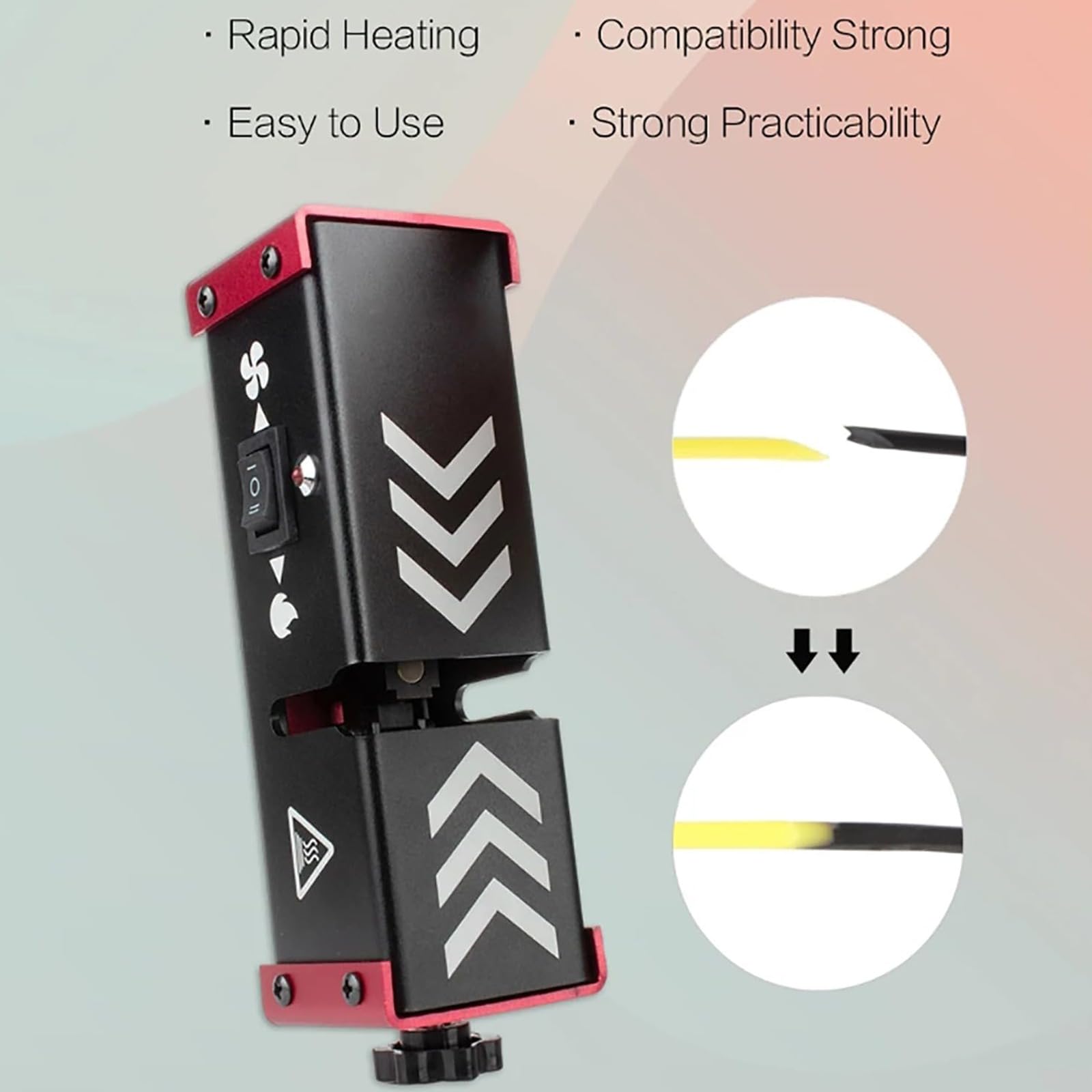 Conector de filamento para impresora 3D, herramienta de unión de soldadura eficiente con 100 tubos de teflón, calentamiento rápido y enfriamiento integrado, tensión de abrazadera ajustable, para filam