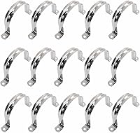 Vista 6 de 30 abrazaderas de conducto de dos agujeros de 1/4 de pulgada, correa rígida de acero inoxidable M5, abrazadera en U de metal, soporte de correa