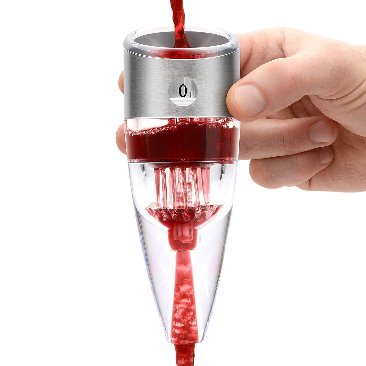 CKB Ltd® TWIST Adjustable Wine Aerator Aérateur de Vin - Triple Action conception avec six réglages pour la vitesse - Utilisé Par les Amateurs De Bon Vin Experts Sommeliers et Restaurants Du Monde Entier - Facile à nettoyer - Comprend Un Support d'afficha