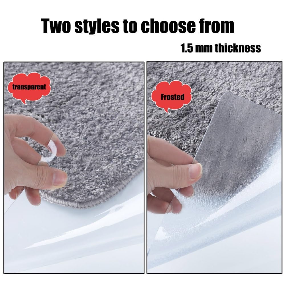 Tappetino resistente per sedia da ufficio per pavimenti in legno duro, 140 x 150 cm, spessore 1,5 mm, trasparente, facile da pulire, tappetino per casa e ufficio