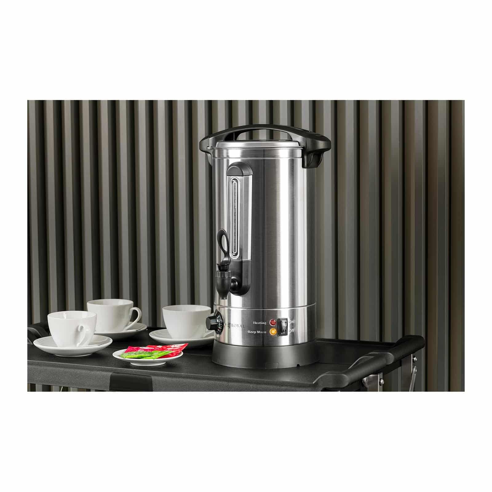 Royal Catering Bollitore Elettrico A Doppia Parete Dispenser Bevande Calde RC-WBDW9 (8,7 litri, 1500 W, Inox)