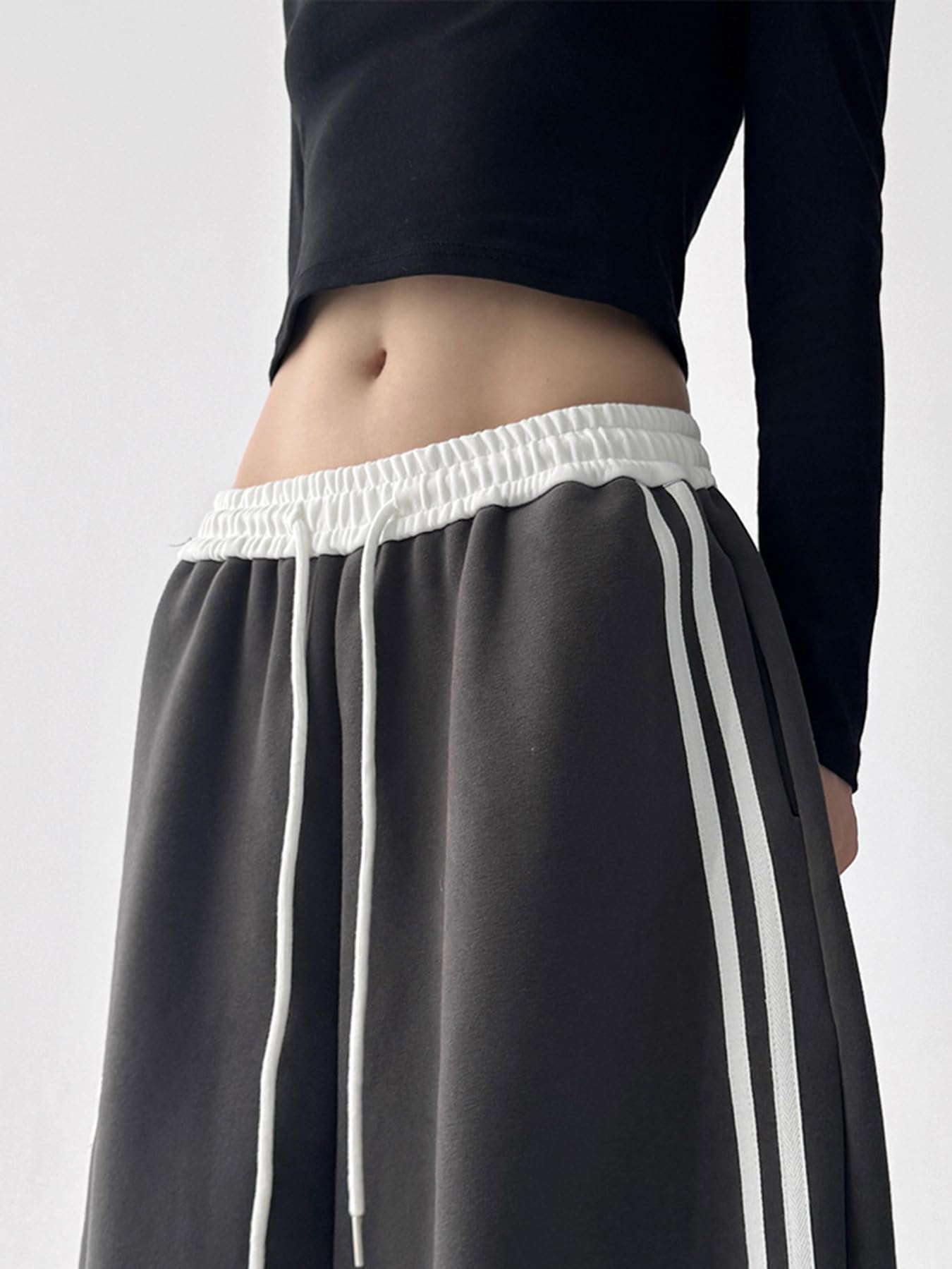 Jogginghose Damen Baggy Sweatpants Y2K Teenager Mädchen Sporthose Vintage Weites Bein Freizeithose Lockere Hosen mit Taschen