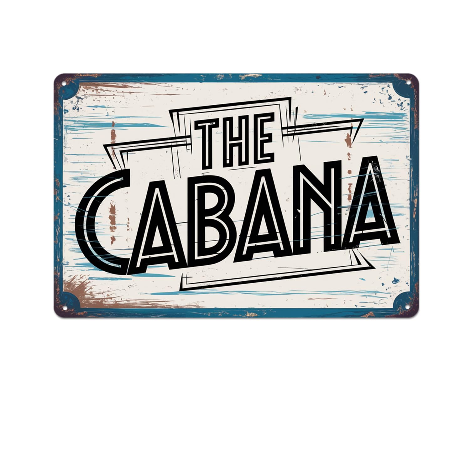 The Cabana Vintage Beach Bar Metal Sign print Aesthetic Room Decoration for Home Bedroom Kitchen Dorm Bathroom Wall Decor 8 x 12, easy to hang