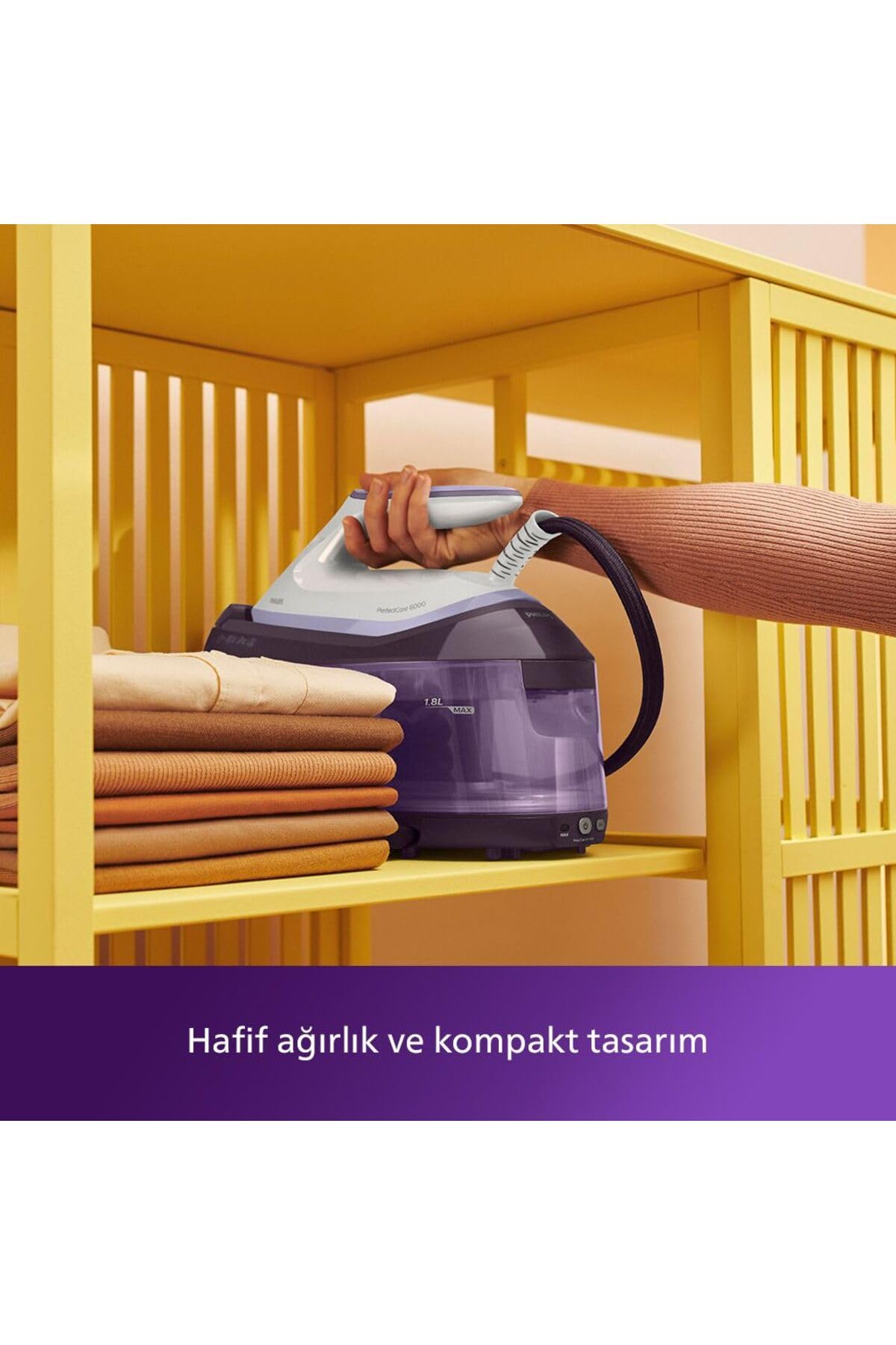 Philips 6000 Serisi Perfectcare Buhar Kazanlı Ütü, Güçlü Buhar, 1,8 Lt Çıkarılabilir Su Haznesi, Sıfır Yanık Riski (PSG6024/30)