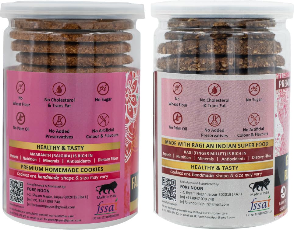 Fore Noon Gluten Free Ragi Jaggery & Vrat Special Falahari Cookies (356 g, Pack of 2) 1