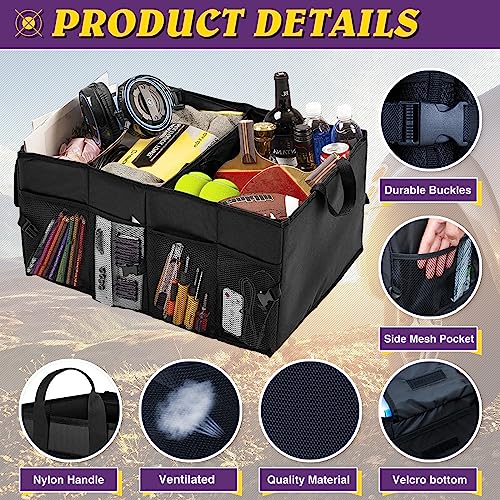 Elektonny Car Trunk Organizer,Collapsible Car Trunk Storage Organizer,Poratble For Suv, Truck, Sedan Travel Automotive Accessories(Black) #TOP1