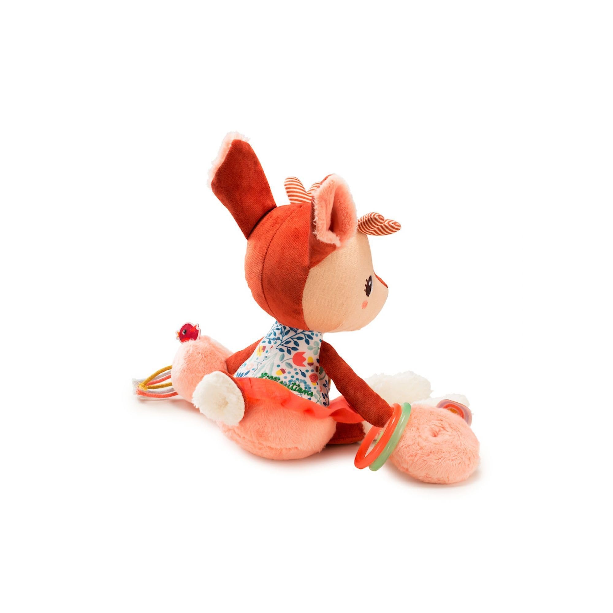 LILLIPUTIENS, Stella the Fawn Activity Rattle, Interactive Plush for Babies with Mirror Bell, and Crinkling Paper - Image 2